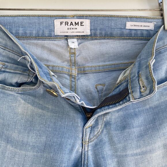 Frame Denim ‘Le Skinny De Jeanne’ in‎ Park Court Distressed Stretch Jean 24 - Picture 9 of 12